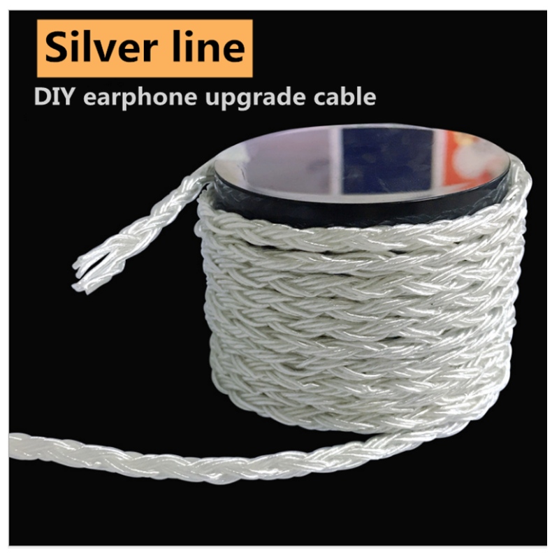 Personalizado novo fio de prata pura 10 fios tecidos núcleo de fio de prata puro oi-fi fio de fone de ouvido DIY fio de atualização